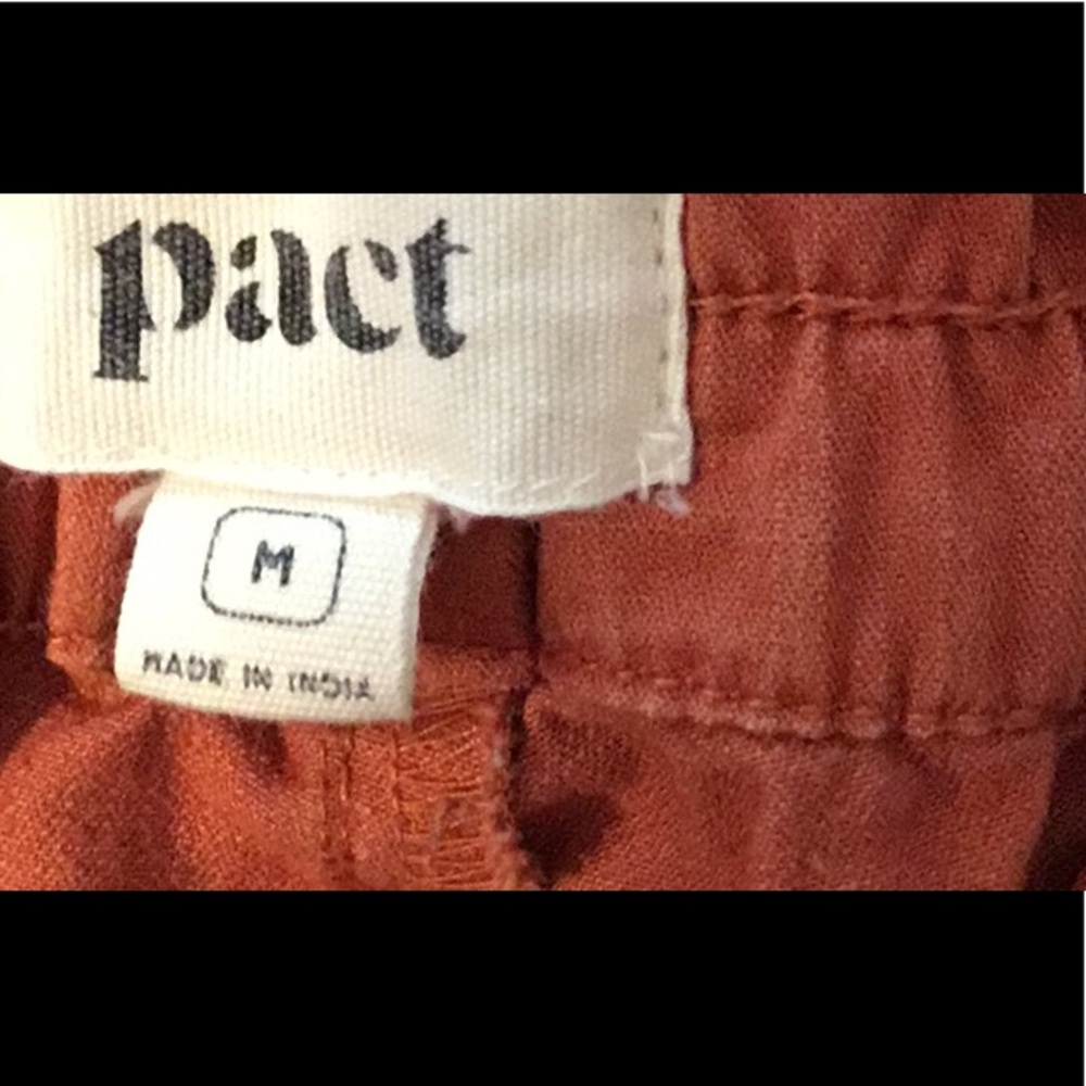 Pact Rust Red / Terracotta Drawstring Joggers Size Medium - Picture 6 of 9